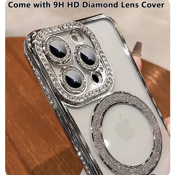 Sparkly Silver iPhone 15 Pro Phone Case - Picture 4 of 6